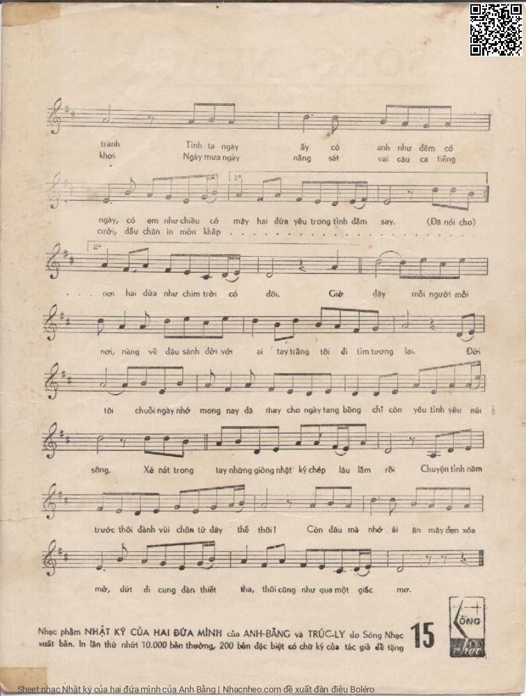 Page 3 of Sheet music PDF Nhật ký của hai đứa mình - Anh Bằng