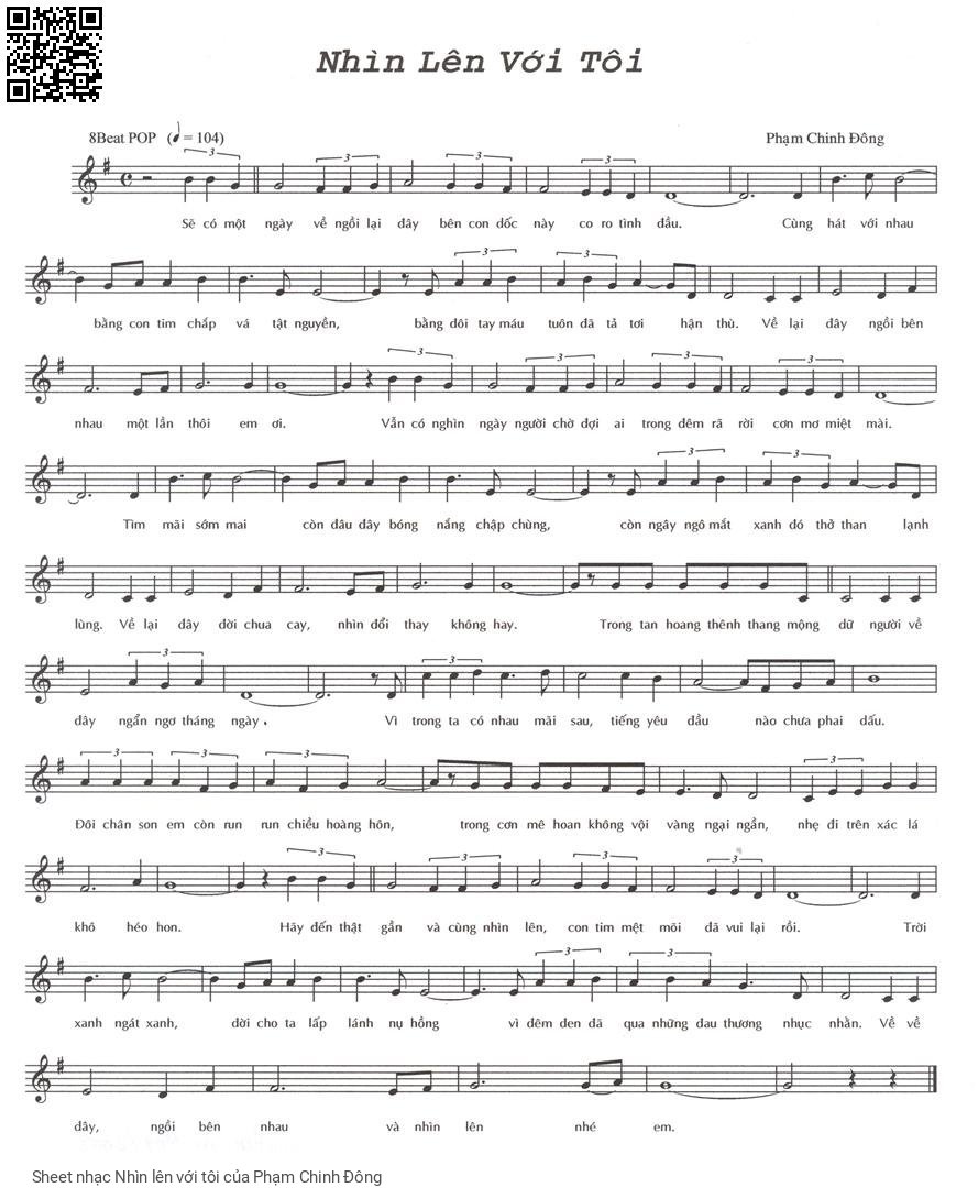 Page 1 of Sheet music PDF Nhìn lên với tôi - Phạm Chinh Đông