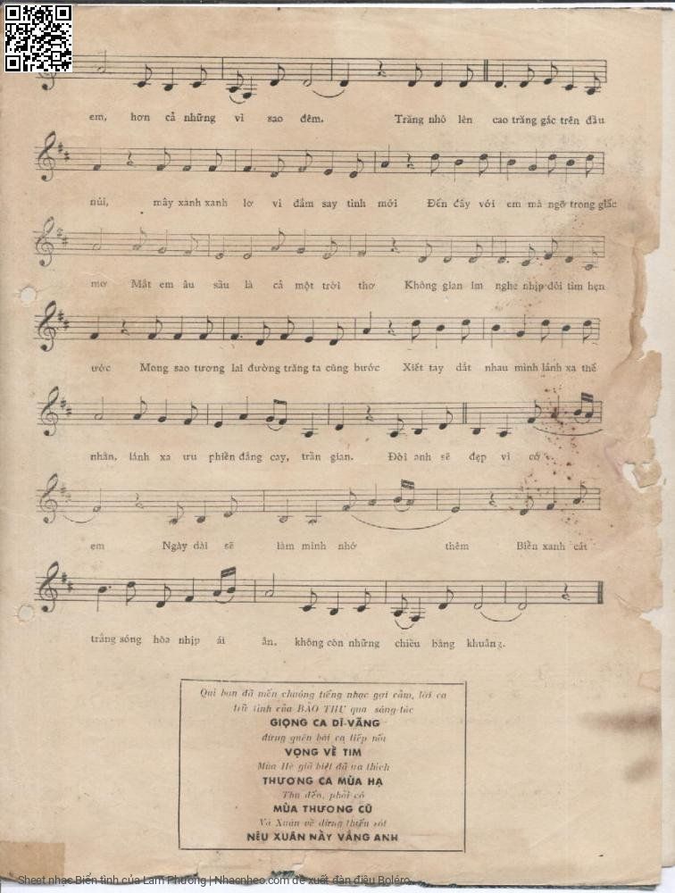 Page 3 of Sheet music PDF Biển tình - Lam Phương