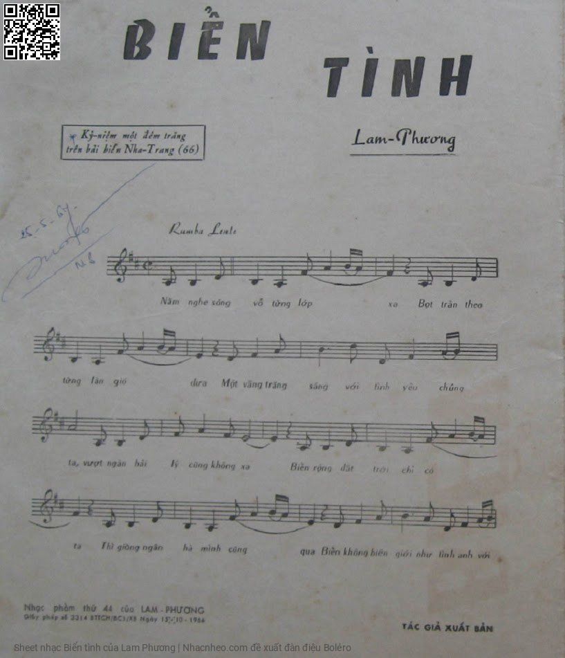 Page 6 of Sheet music PDF Biển tình - Lam Phương