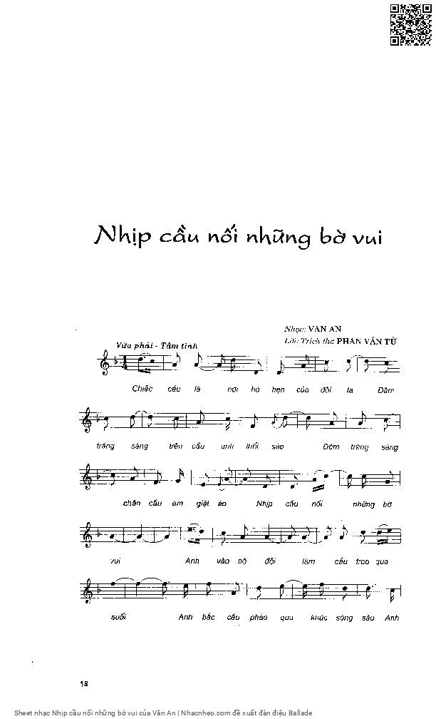 Sheet PDF of Nhịp cầu nối những bờ vui