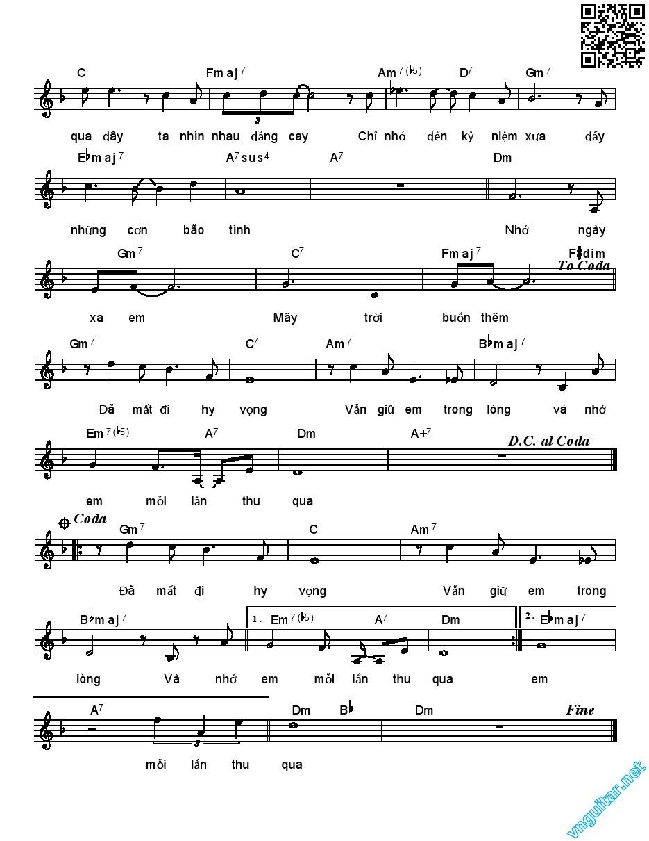 Page 3 of Sheet music PDF Nhớ - Trịnh Nam Sơn