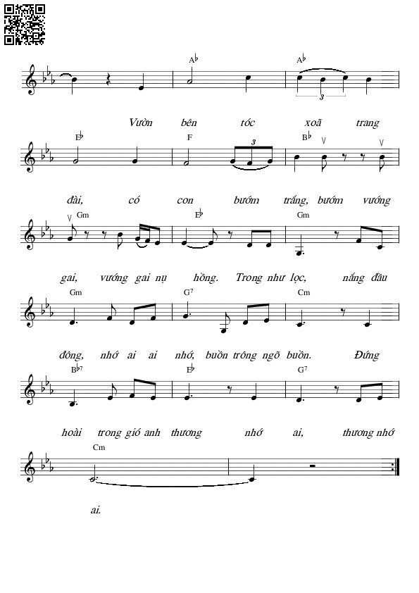 Page 2 of Sheet music PDF Nhớ ai - Cung Nhật