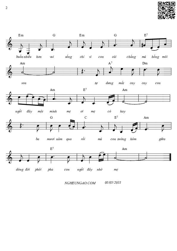 Page 9 of Sheet music PDF Nhớ mẹ - Diệp Chí Huy