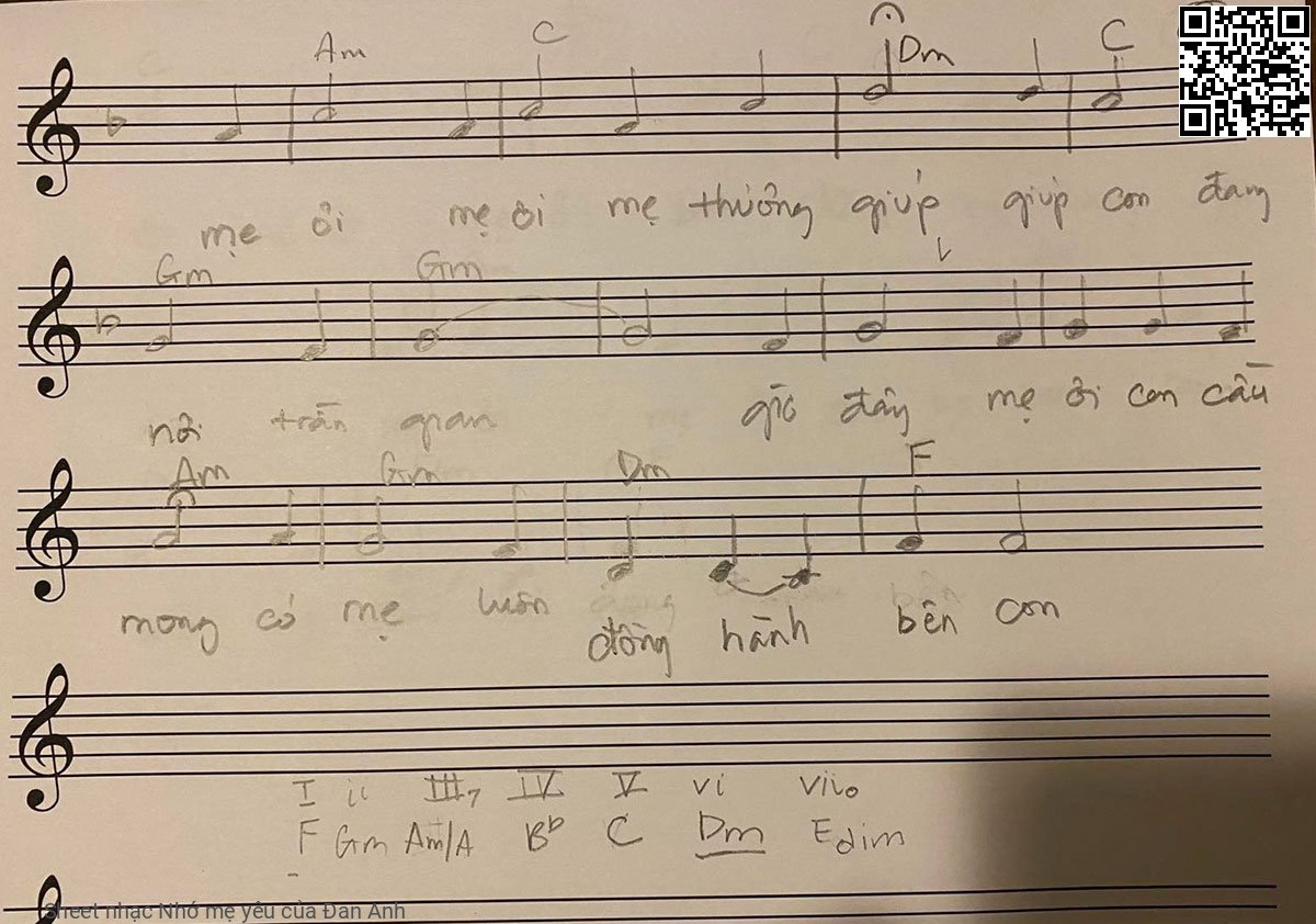 Page 2 of Sheet music PDF Nhớ mẹ yêu - Đan Anh