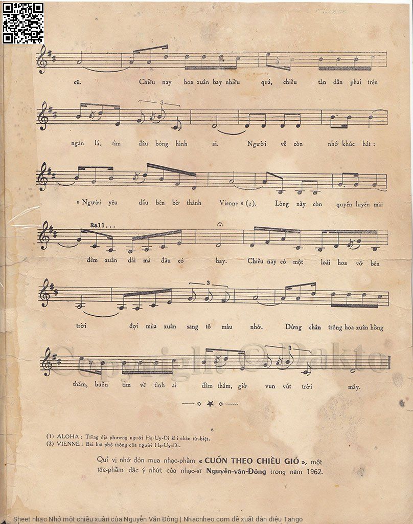 Page 3 of Sheet music PDF Nhớ một chiều xuân - Nguyễn Văn Đông