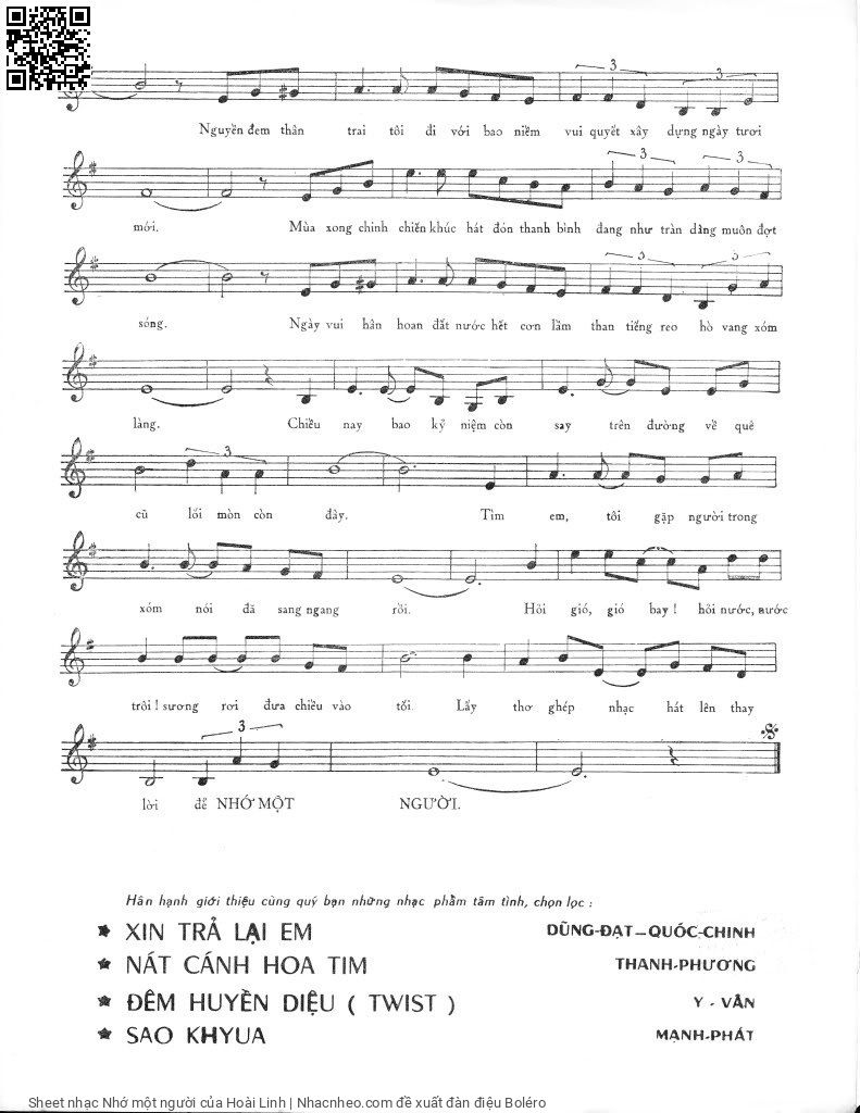 Page 3 of Sheet music PDF Nhớ một người - Hoài Linh