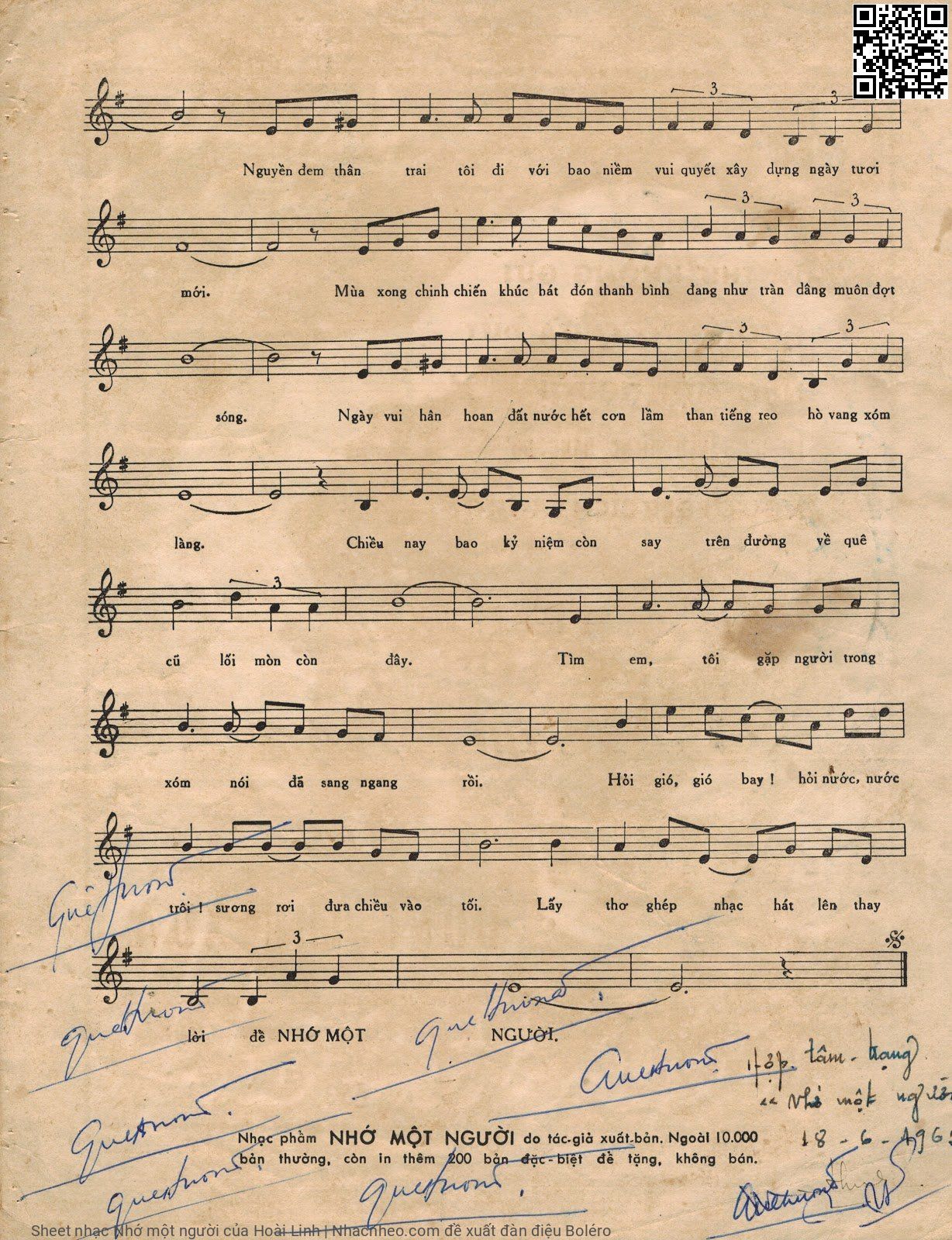 Page 6 of Sheet music PDF Nhớ một người - Hoài Linh