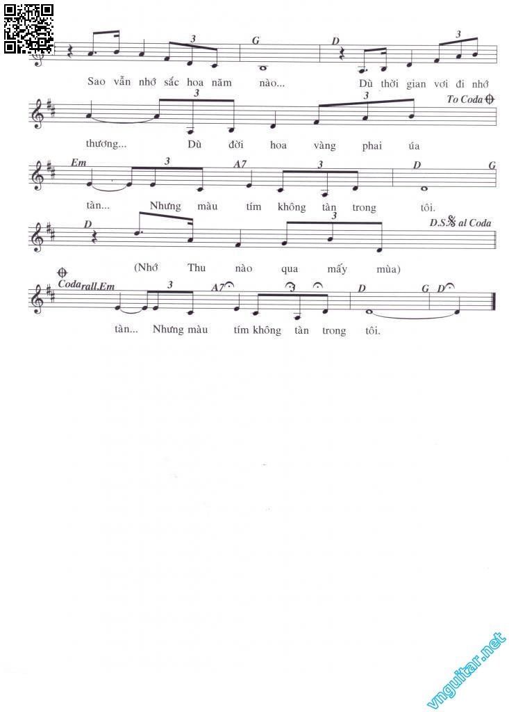 Page 2 of Sheet music PDF Nhớ mùa hoa tím - Mạnh Phát