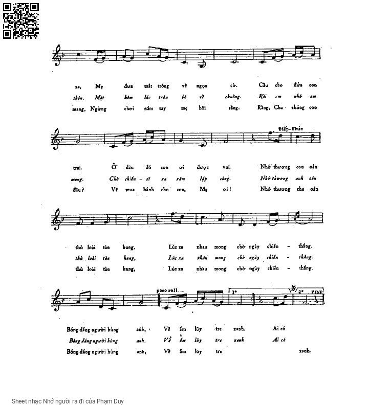 Page 2 of Sheet music PDF Nhớ người ra đi - Phạm Duy