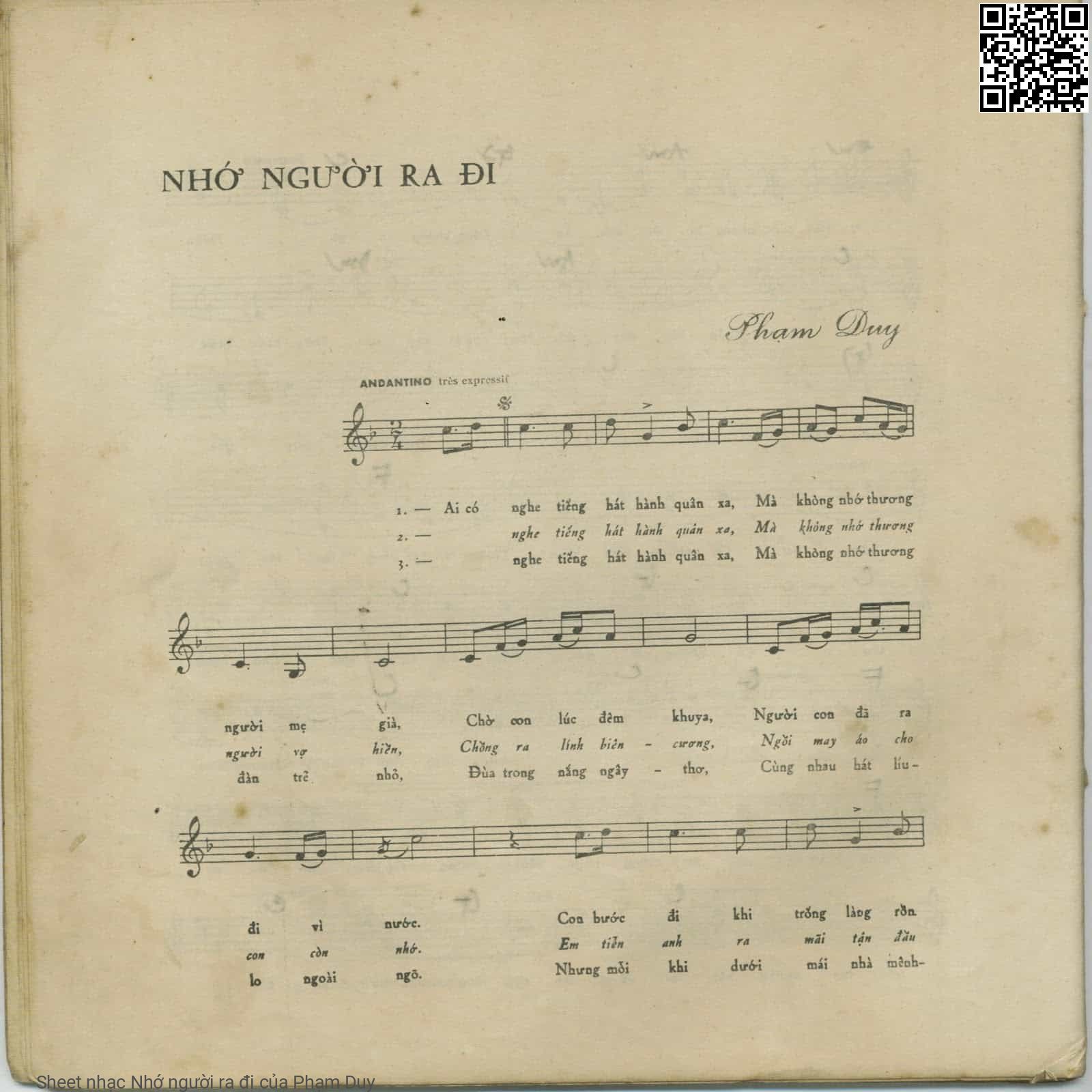Page 3 of Sheet music PDF Nhớ người ra đi - Phạm Duy