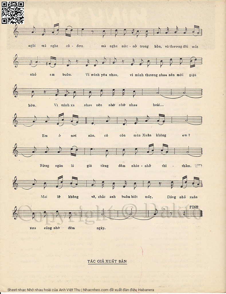 Page 3 of Sheet music PDF Nhớ nhau hoài - Anh Việt Thu