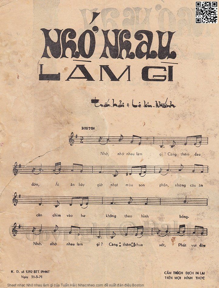 Sheet PDF of Nhớ nhau làm gì