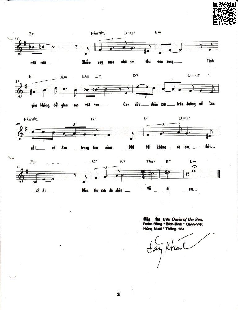 Page 3 of Sheet music PDF Biển vắng - Đăng Khánh