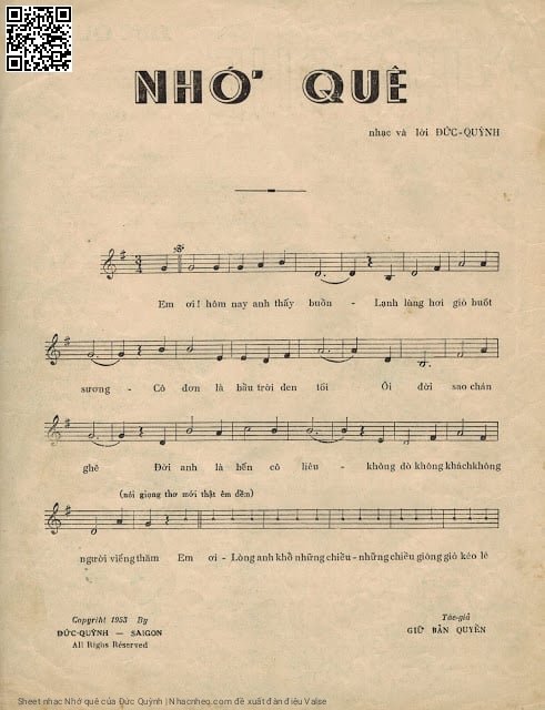 Page 2 of Sheet music PDF Nhớ quê - Đức Quỳnh