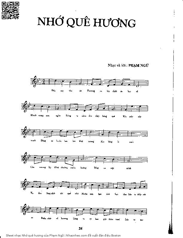 Sheet PDF of Nhớ quê hương
