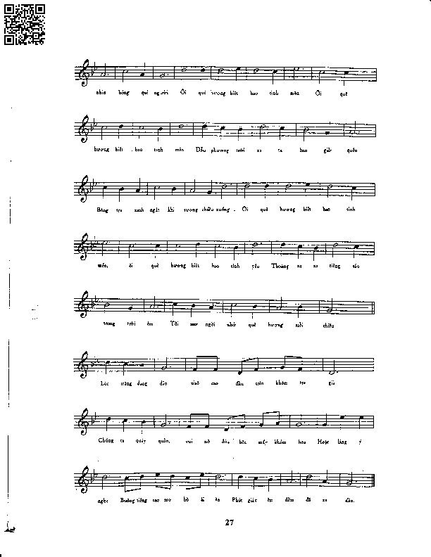 Page 2 of Sheet music PDF Nhớ quê hương - Phạm Ngữ