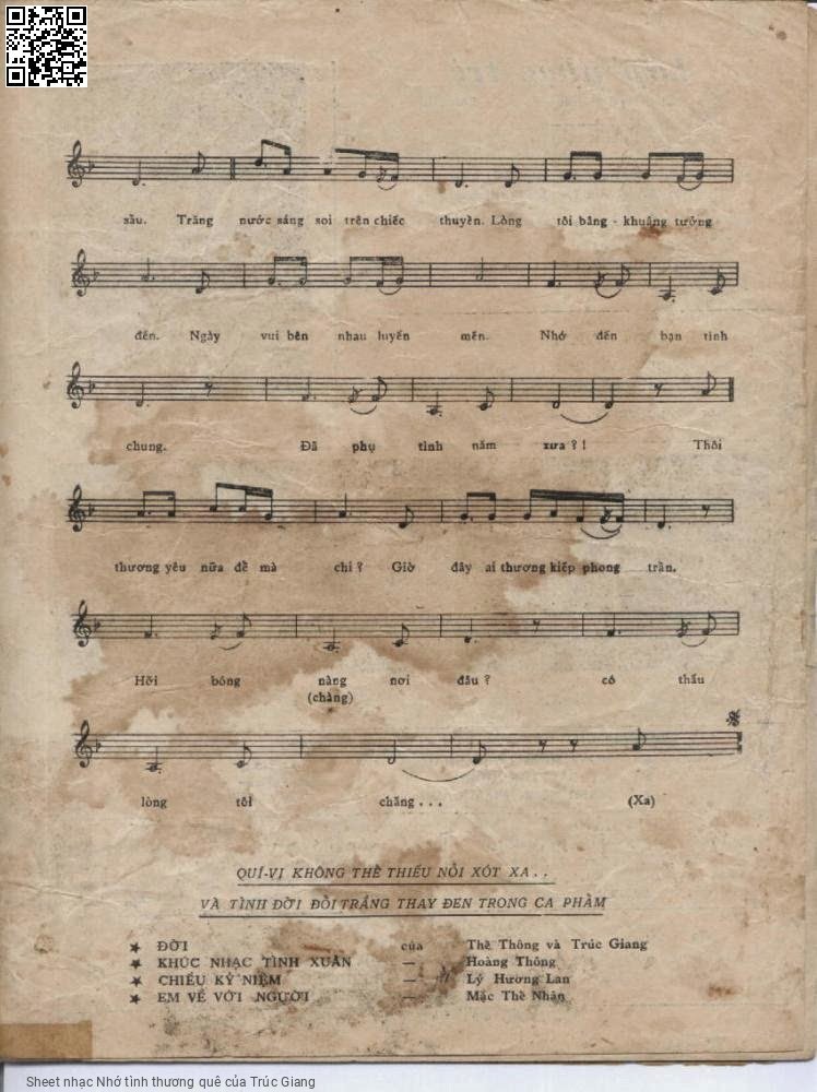 Page 3 of Sheet music PDF Nhớ tình thương quê - Trúc Giang
