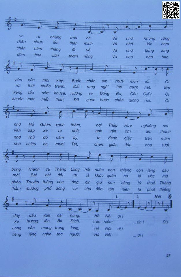 Page 2 of Sheet music PDF Nhớ về Hà Nội - Hoàng Hiệp