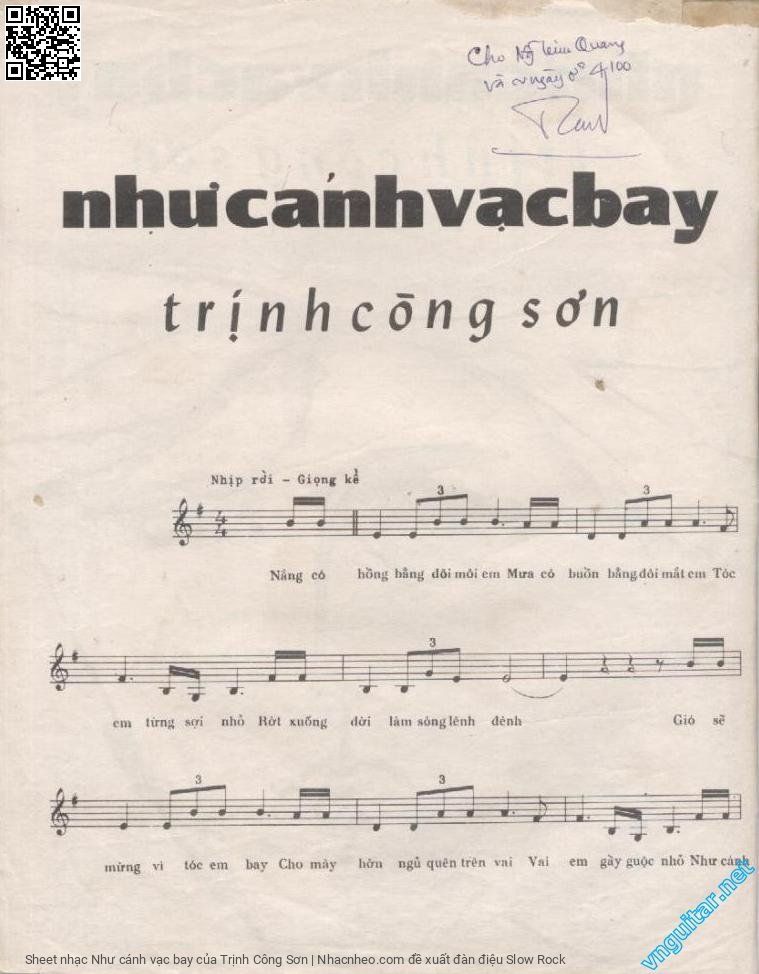 Page 2 of Sheet music PDF Như cánh vạc bay - Trịnh Công Sơn