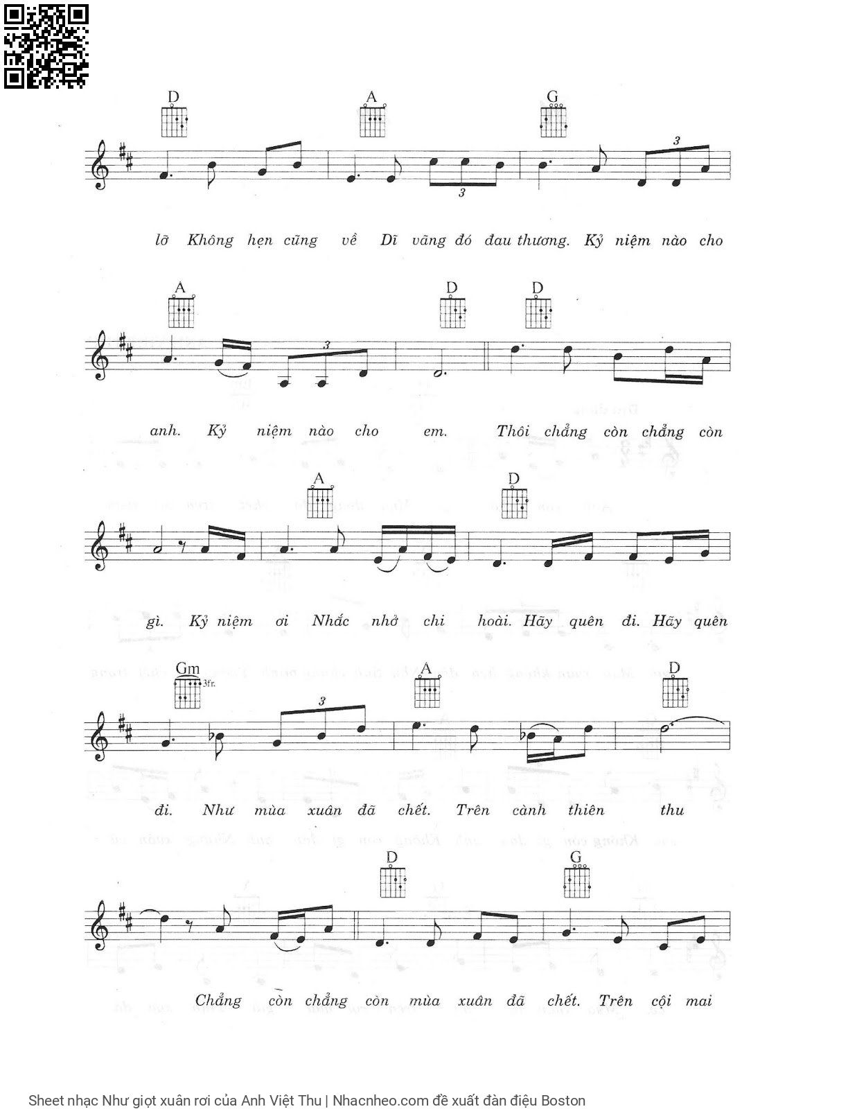 Page 2 of Sheet music PDF Như giọt xuân rơi - Anh Việt Thu