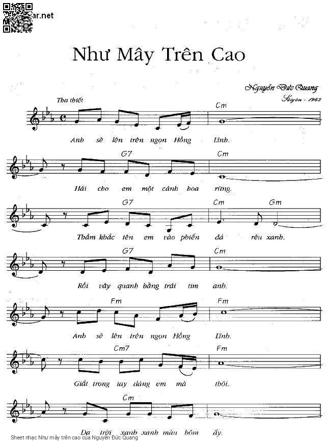 Sheet PDF of Như mây trên cao