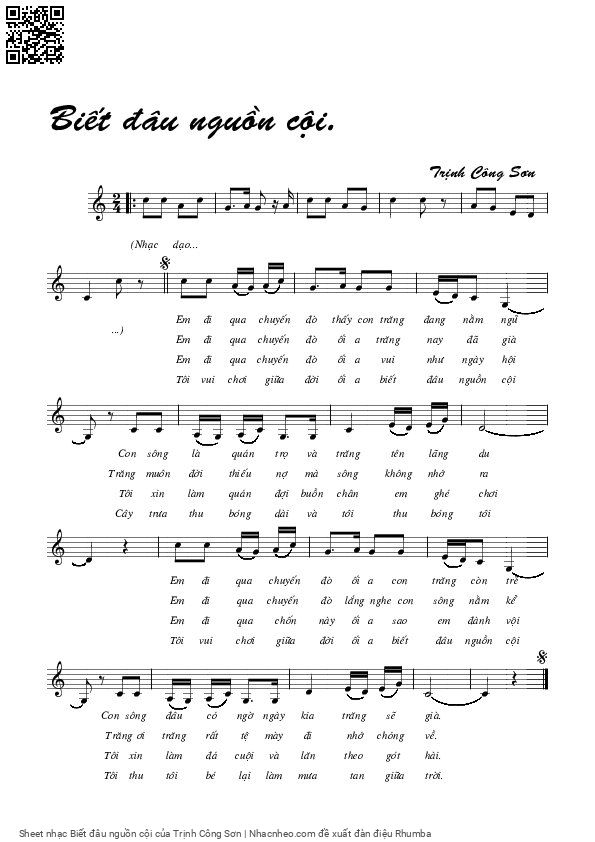 Sheet PDF of Biết đâu nguồn cội