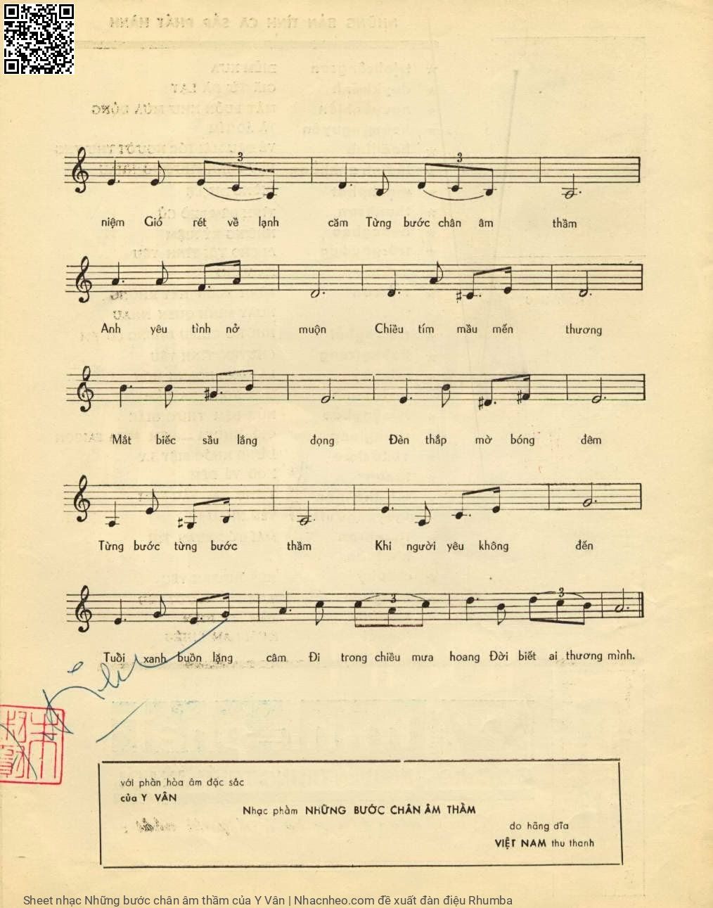 Page 3 of Sheet music PDF Những bước chân âm thầm - Y Vân