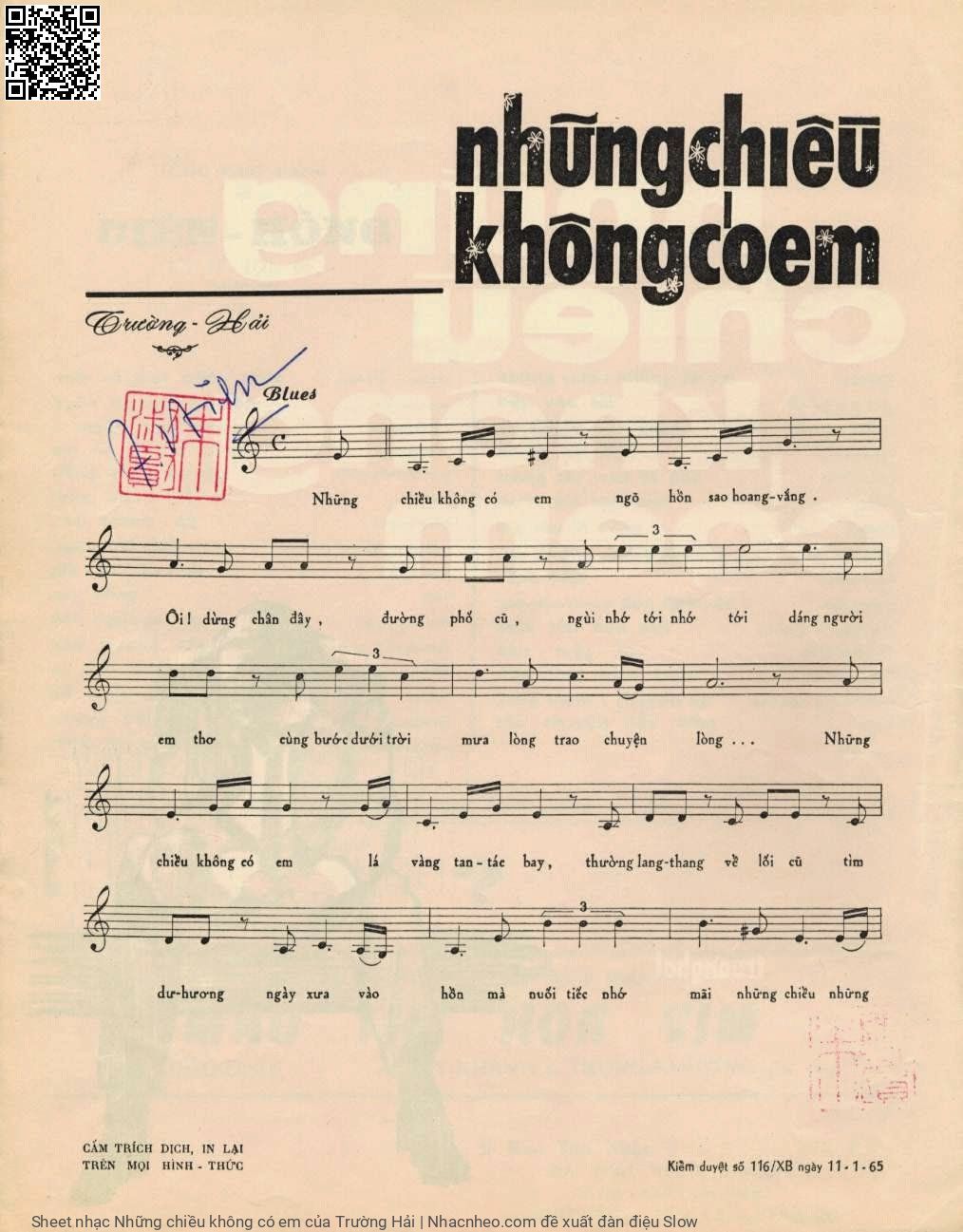 Page 2 of Sheet music PDF Những chiều không có em - Trường Hải
