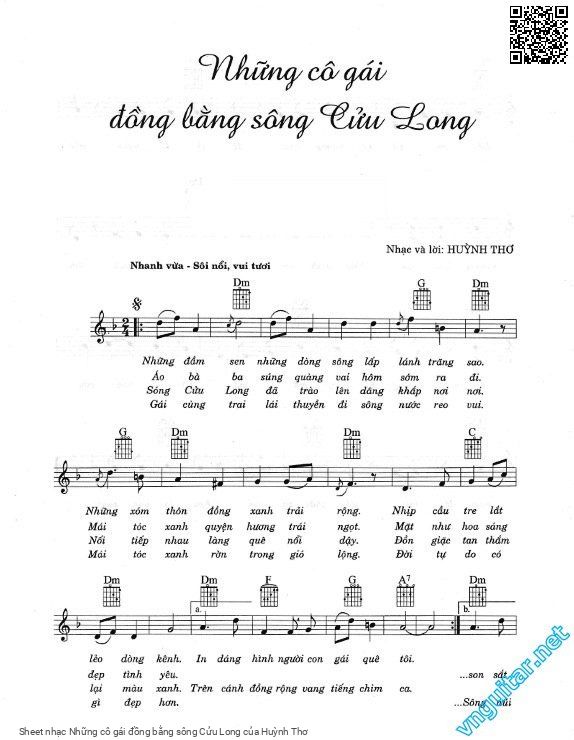 Sheet PDF of Những cô gái đồng bằng sông Cửu Long