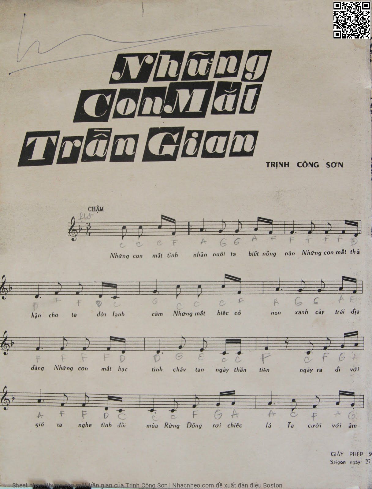 Page 2 of Sheet music PDF Những con mắt trần gian - Trịnh Công Sơn