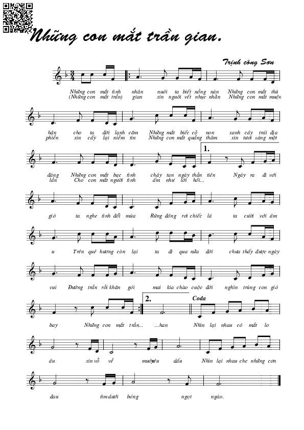Page 5 of Sheet music PDF Những con mắt trần gian - Trịnh Công Sơn
