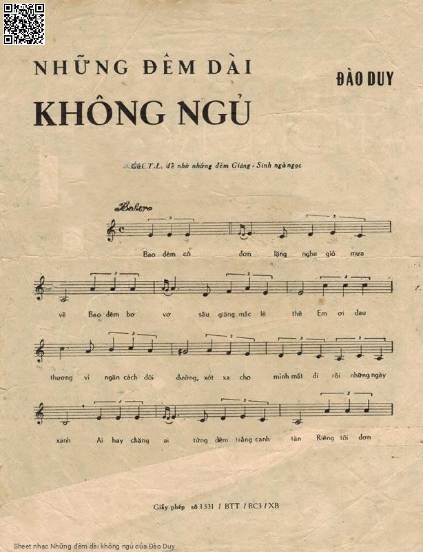 Page 2 of Sheet music PDF Những đêm dài không ngủ - Đào Duy