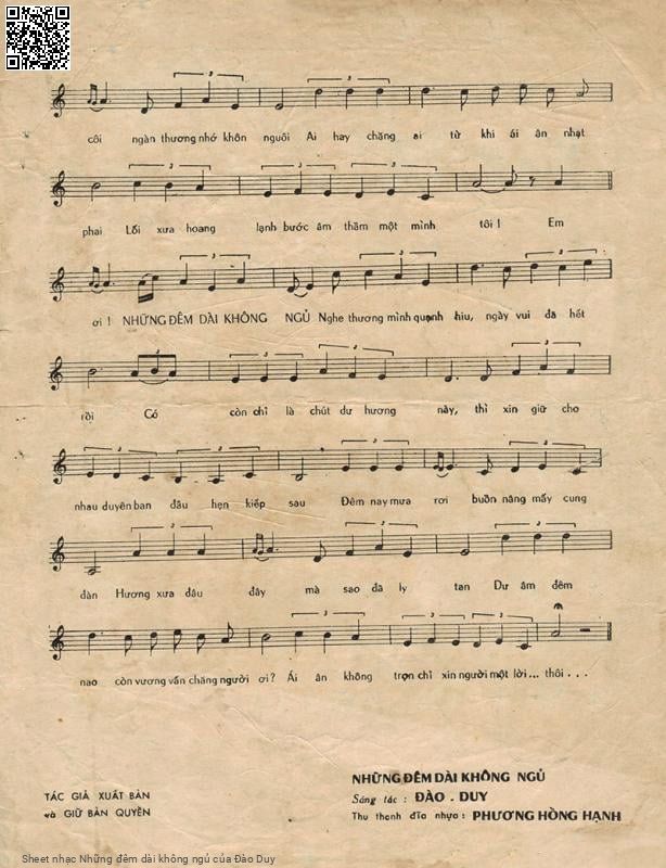 Page 3 of Sheet music PDF Những đêm dài không ngủ - Đào Duy