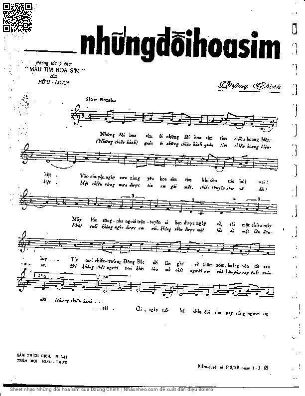 Sheet PDF of Những đồi hoa sim