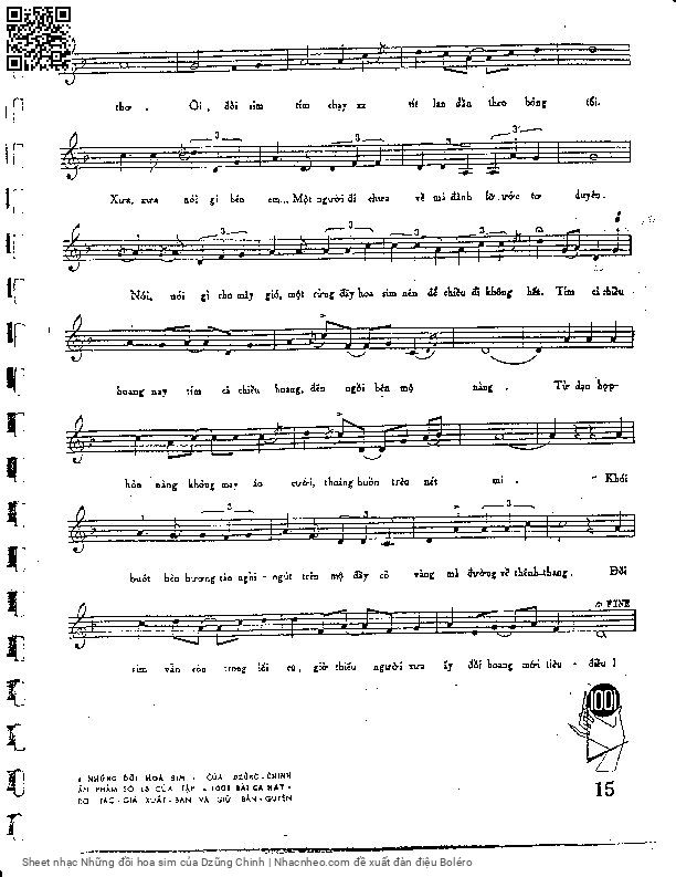 Page 2 of Sheet music PDF Những đồi hoa sim - Dzũng Chinh