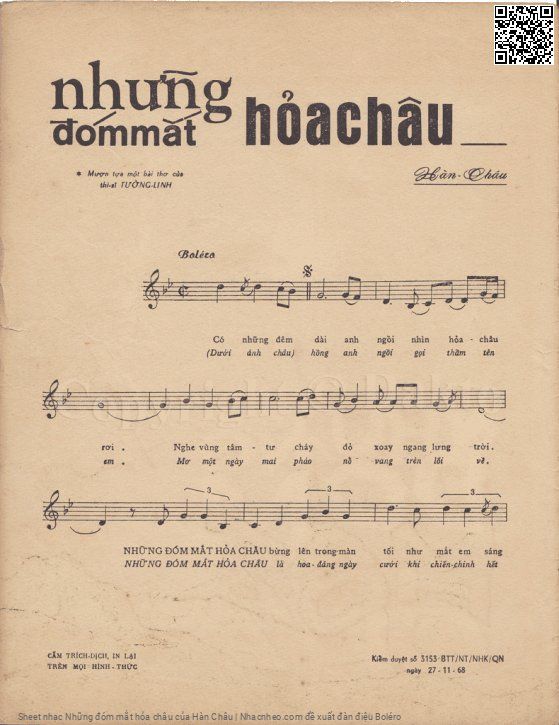 Page 2 of Sheet music PDF Những đóm mắt hỏa châu - Hàn Châu