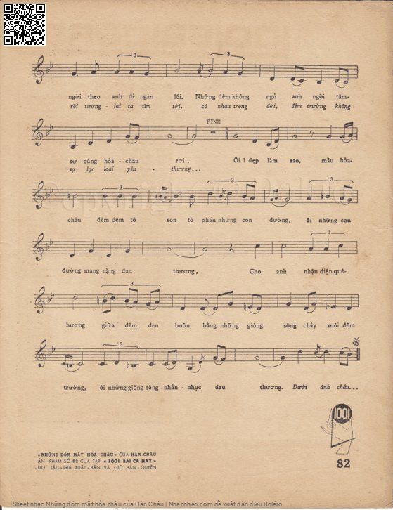 Page 3 of Sheet music PDF Những đóm mắt hỏa châu - Hàn Châu
