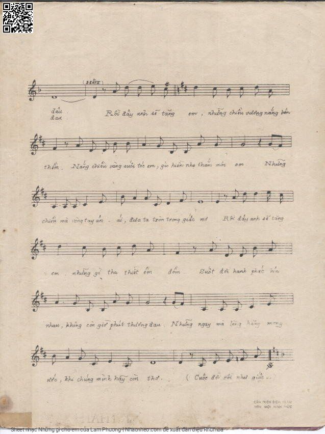 Page 3 of Sheet music PDF Những gì cho em - Lam Phương