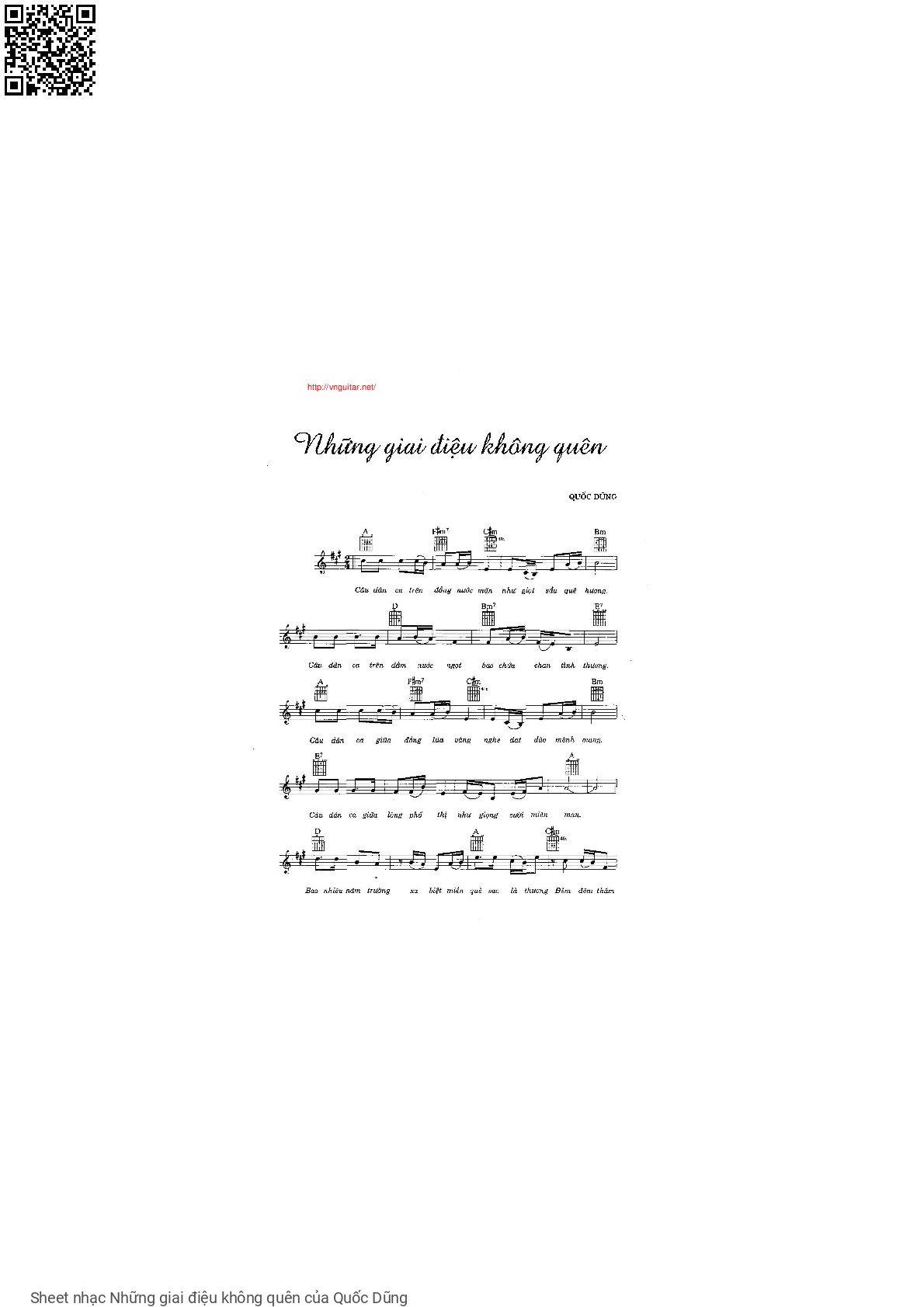 Sheet PDF of Những giai điệu không quên