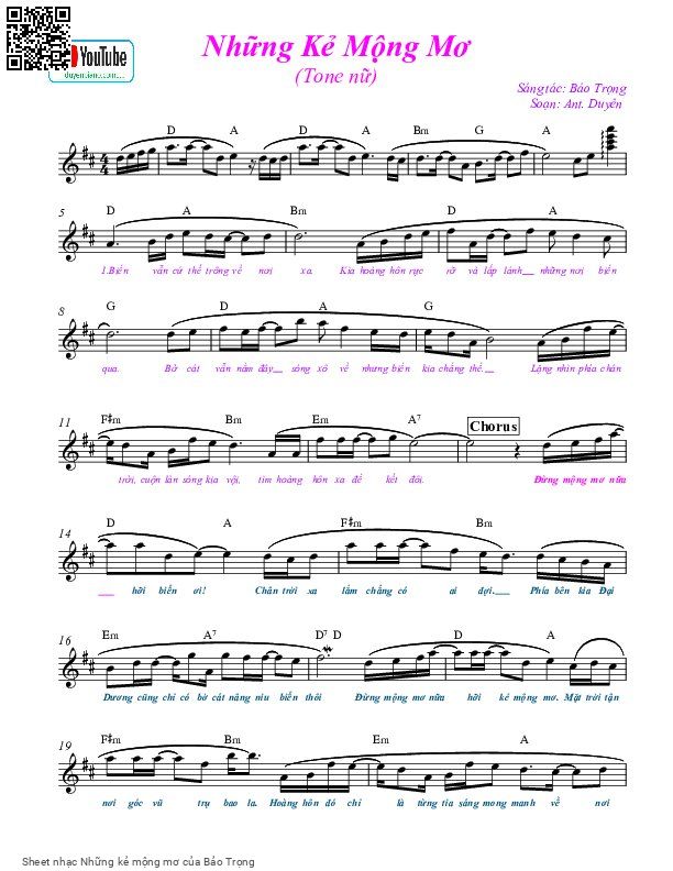 Sheet PDF of Những kẻ mộng mơ