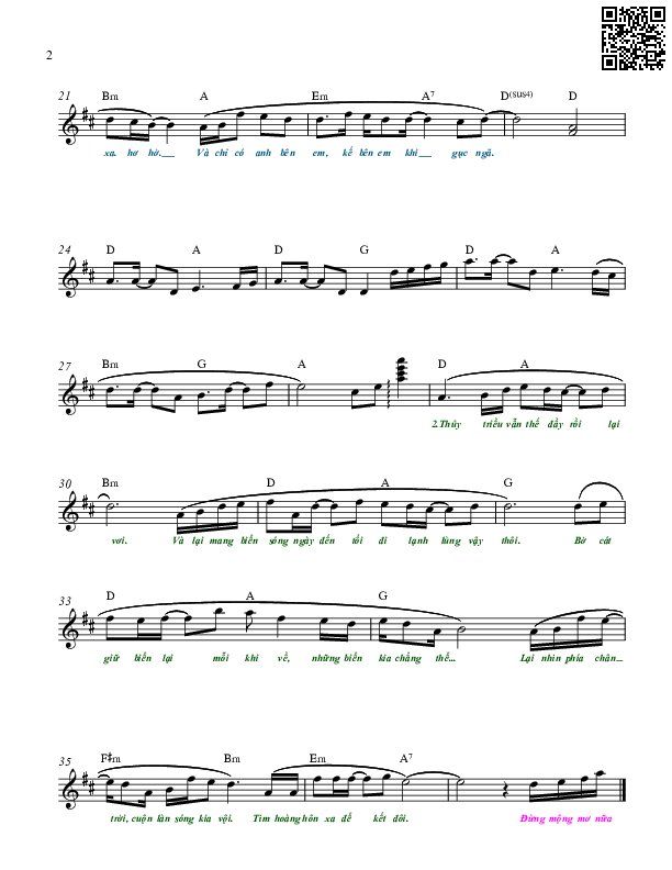 Page 2 of Sheet music PDF Những kẻ mộng mơ - Bảo Trọng
