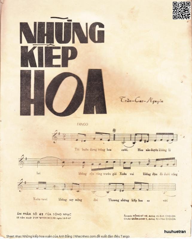 Page 2 of Sheet music PDF Những kiếp hoa xuân - Anh Bằng