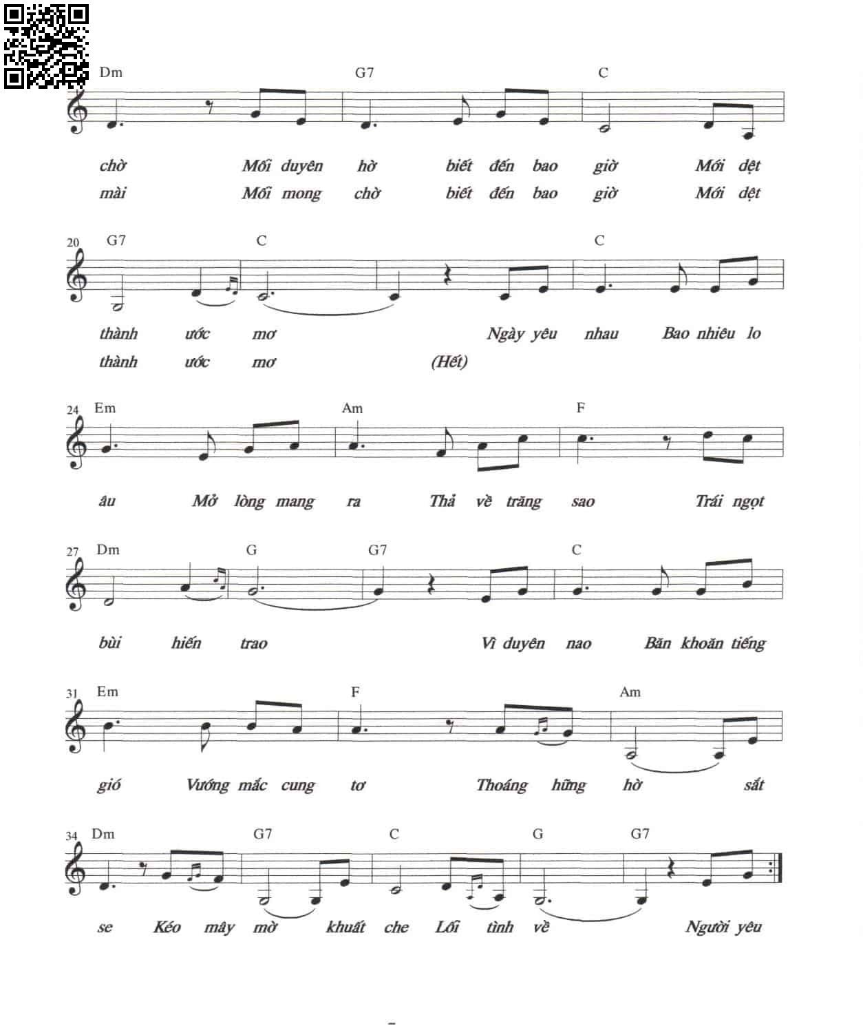 Page 2 of Sheet music PDF Biết đến bao giờ - Nguyễn Trương Hà Phương