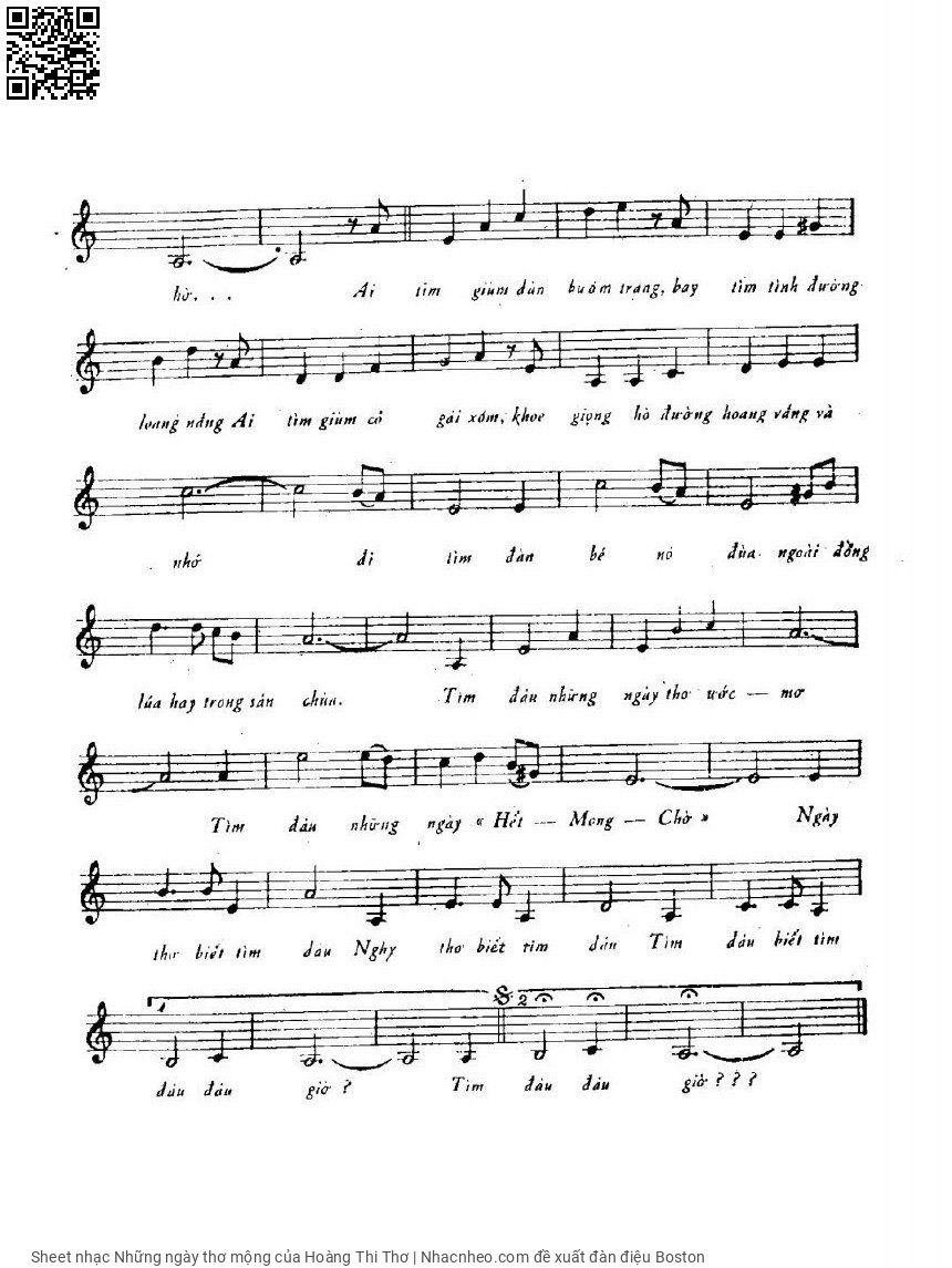 Page 3 of Sheet music PDF Những ngày thơ mộng - Hoàng Thi Thơ