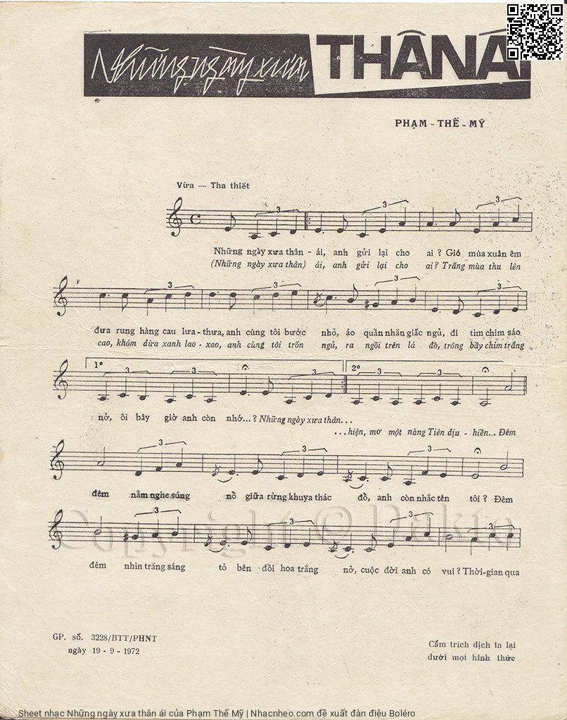Page 2 of Sheet music PDF Những ngày xưa thân ái - Phạm Thế Mỹ