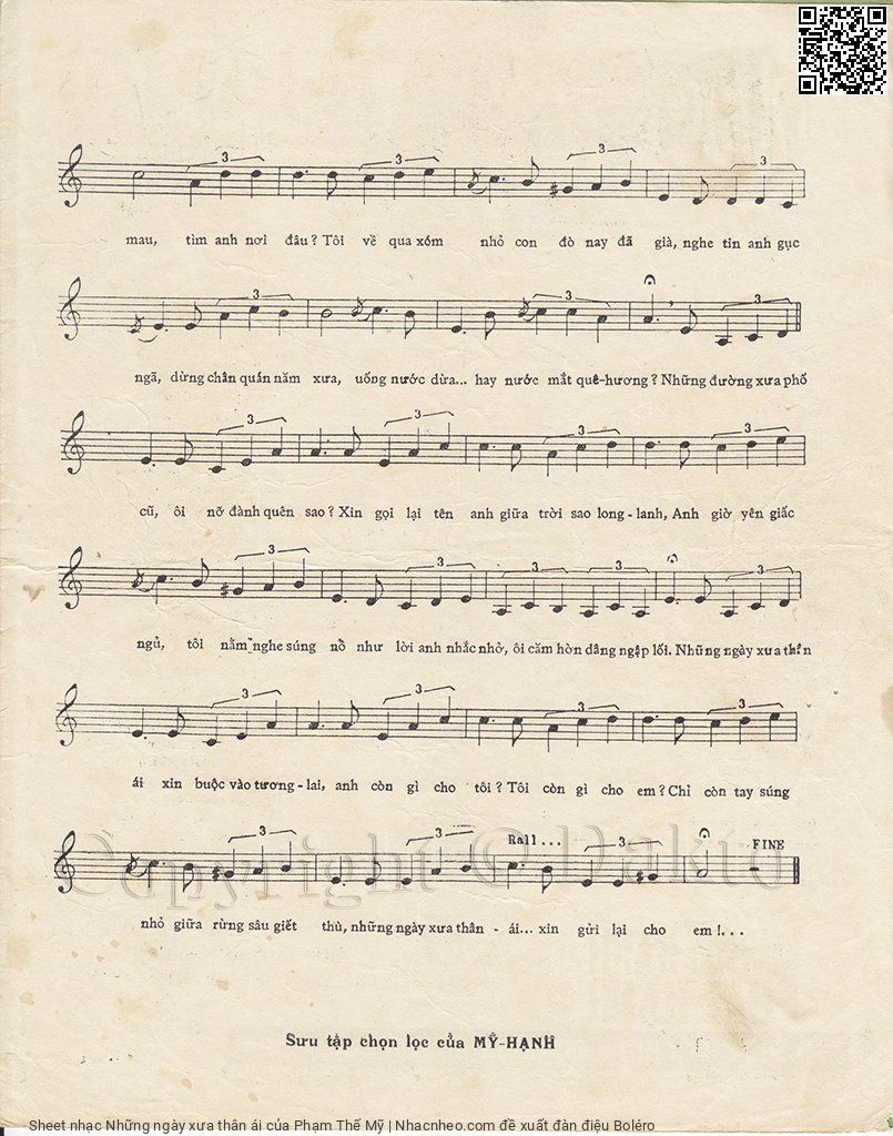 Page 3 of Sheet music PDF Những ngày xưa thân ái - Phạm Thế Mỹ