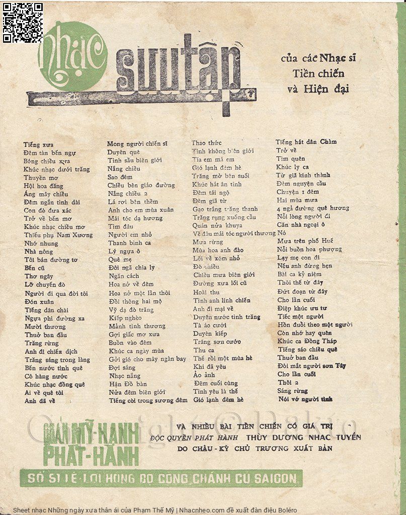 Page 4 of Sheet music PDF Những ngày xưa thân ái - Phạm Thế Mỹ