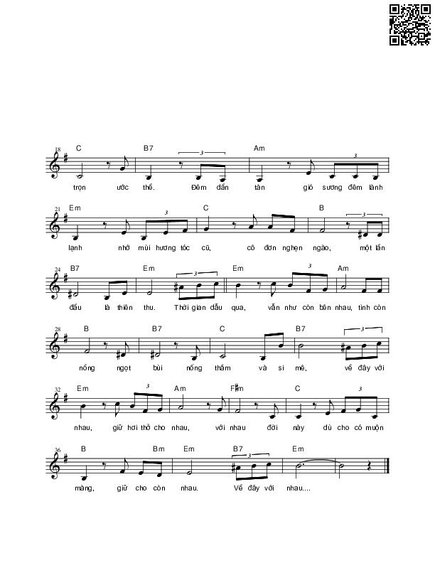 Page 2 of Sheet music PDF Nhung nhớ trong đêm - Nguyên Bích