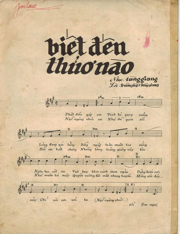 Page 2 of Sheet music PDF Biết đến thuở nào - Tùng Giang
